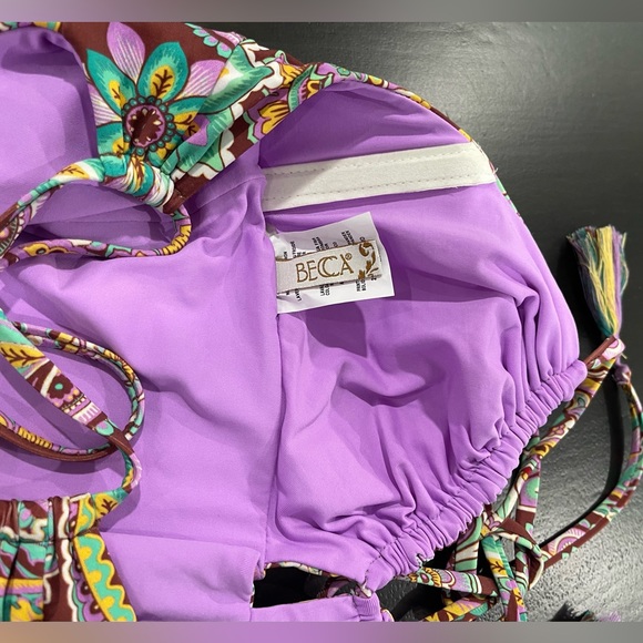 NWOT Becca Groovy Candice Multi-way Retro Boho Bikini Sz Medium - Picture 7 of 11